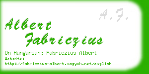 albert fabriczius business card